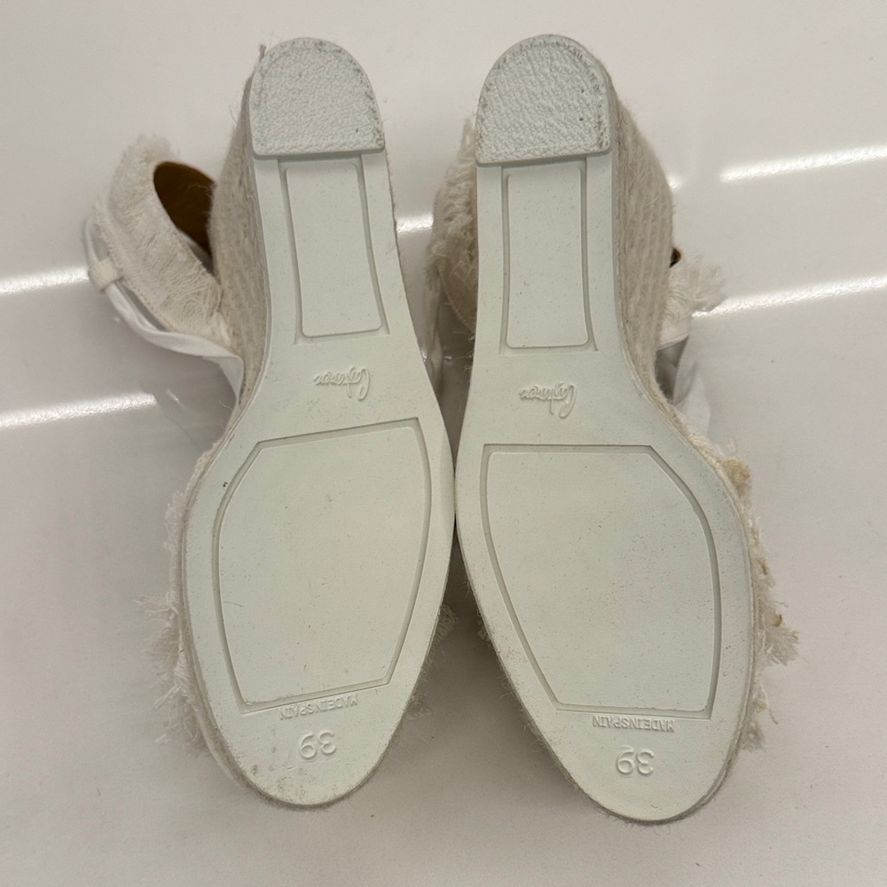Castaner Cream Fringe Espadrille Wedge Sandals - Picture 3 of 5